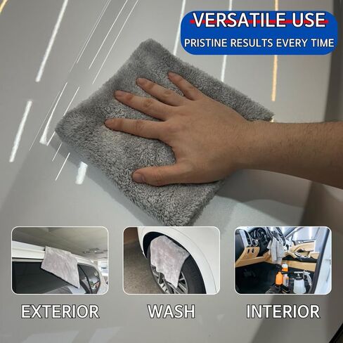 مناشف السيارات ذات الألياف الدقيقة 16 × 16 بوصة-6 حزمة ، 500gsm-القماش والتفاصيل الخالية من الخدش وخالية من الخدش للسيارات والسيارات (خضراء) in Kuwait