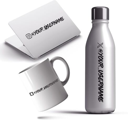 VulgrCo Custom Social Media Stickers, Personalized Instagram,YouTube, Facebook, Twitter, X, and More, Custom Car Sticker, Durable Vinyl Username Tag Stickers for Cars in Saudi Arabia