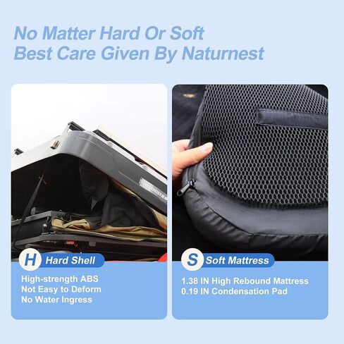 Naturnest Rooftop Tent Hard Shell with Annex Room, Easy Set Up Large Tent for 2-3 Person Camping, Waterproof Windproof 4 Season Tents for Truck, Jeep, SUV, Van, Trailer - Sirius 1 Plus with Annex Room in Saudi Arabia