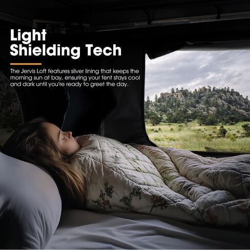 Sanhima Rooftop Tent Hard Shell - Jervis Loft Overland Aluminium ABS Roof Top Tup Tent W/ 4 Windows & AC Duct Duct Fin in Kuwait