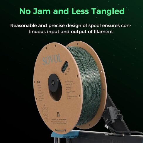 Sovol 3D Printer Silk Shiny Multicolored Fast Change Rainbow PLA 1kg (2.2 lbs) Spool 3D Printing Materials, Dimensional Accuracy +/- 0.03 mm, 1.75 mm, Purple Rainbow (5 Colors) in Kuwait