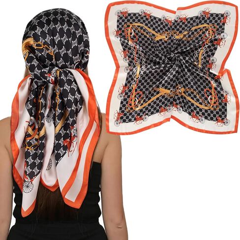 خارجي للسيدات البالغة 35 بوصة وشاح الحرير الحرير الساتان من أجل التفاف الشعر في الليل وشاح مربع باندانا للنوم in Kuwait