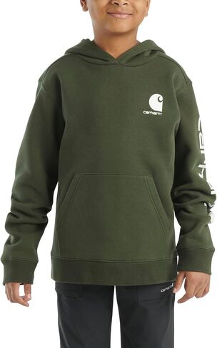 Carhartt Kid's CA6549 Long-Sleeve Graphic Sweatshirt - Big Boys - Large (14/16) - Deep Lagoon in Saudi Arabia