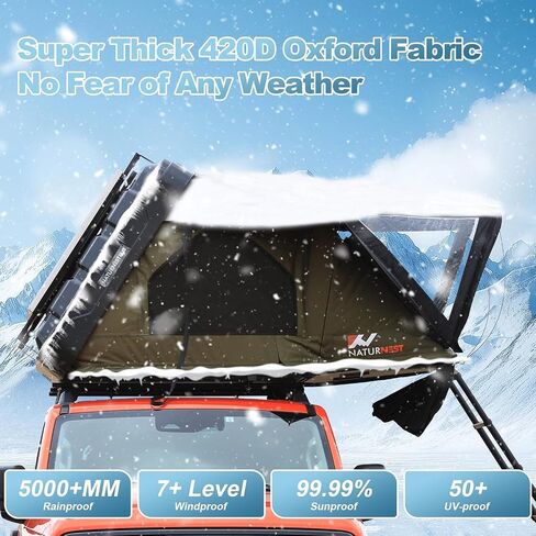 Naturnest Rooftop Tent Hard Shell with Annex Room, Easy Set Up Large Tent for 2-3 Person Camping, Waterproof Windproof 4 Season Tents for Truck, Jeep, SUV, Van, Trailer - Sirius 1 Plus with Annex Room in Saudi Arabia
