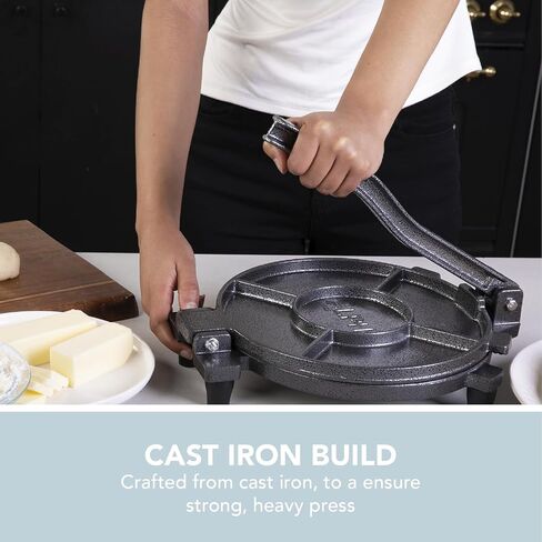 50520A 8 Inch Quesadilla Heavy Duty Empanada Press – Food-Grade Non-BPA Materials – Cast Iron Seasoning Tortilla Maker for Kitchen, Home Use in Saudi Arabia