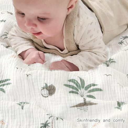 Muslin Baby Blankets for Girls Super Soft Nursery Minky Blankets with Breathable Muslin Cotton Front and 3D Touch Dotted Fleece Backing, Pink Floral Printed Bed Throws Newborn in Kuwait