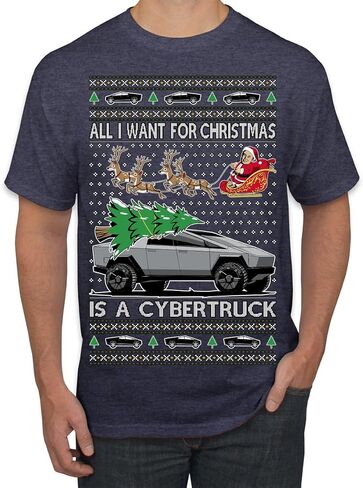 All I Want for Christmas is a Cybertruck Funny Tech Ugly Christmas Sweater Mens Womens Unisex Shirts, Tops in Saudi Arabia