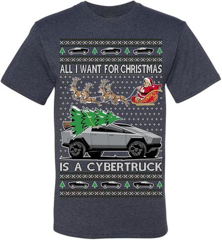 All I Want for Christmas is a Cybertruck Funny Tech Ugly Christmas Sweater Mens Womens Unisex Shirts, Tops in Saudi Arabia