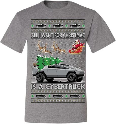 All I Want for Christmas is a Cybertruck Funny Tech Ugly Christmas Sweater Mens Womens Unisex Shirts, Tops in Saudi Arabia