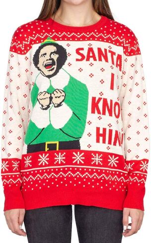 Ripple Junction elf Buddy Santa أنا أعرفه نمط سترة عيد الميلاد القبيحة البالغة in Saudi Arabia