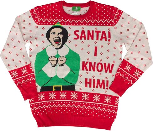 Ripple Junction elf Buddy Santa أنا أعرفه نمط سترة عيد الميلاد القبيحة البالغة in Saudi Arabia