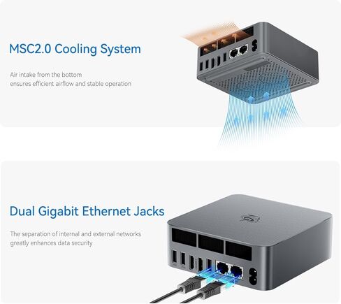Beelink EQI12 Mini PC - Intel 12th Gen Core i5 1235U (10C/12T) up to 4.4GHz,32GB DDR4 RAM 1TB SSD,4K Dual Display,Dual LAN,USB3.0,WiFi6,BT5.2 - Mini Computer Support Win 11 Pro in Kuwait