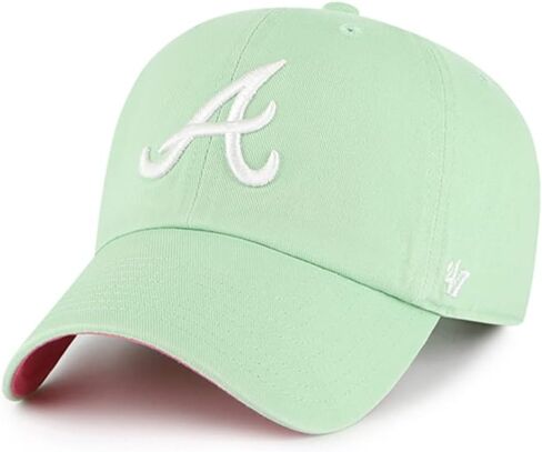 '47 MLB Rose Pink Clean Up Adjustable Hat Cap, Adult One Size (Atlanta Braves) in Saudi Arabia