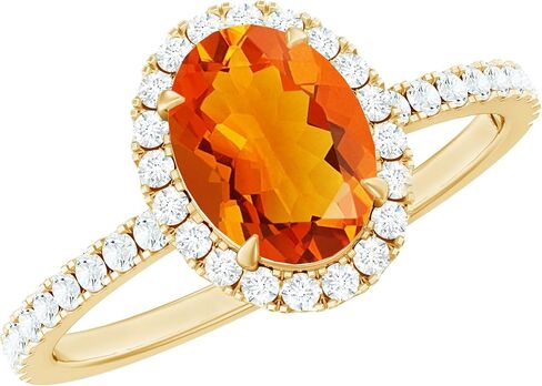Certified Fire Opal 6X8mm Oval Engagement Ring, AAA Quality, Natural Opal Diamond Halo Ring for Women in Saudi Arabia