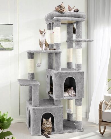 Globlazer Heavy Duty Cat Trees for Big Cats Maine Coon, F61, Light Grey in Saudi Arabia