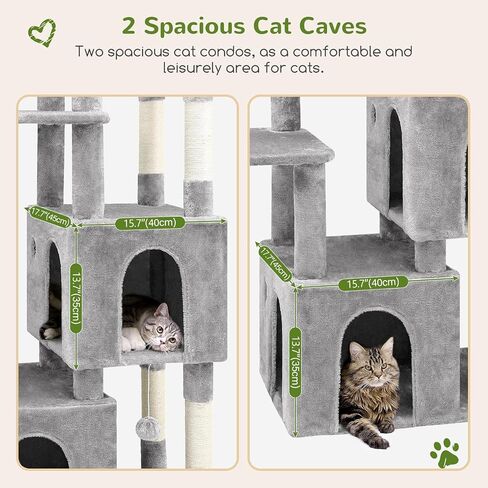 Globlazer Heavy Duty Cat Trees for Big Cats Maine Coon, F61, Light Grey in Saudi Arabia