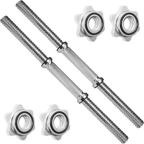 A2ZCare Threaded Dumbbell Handles/Adjustable Dumbbell Bar Handles - Fit 1 inch Standard Weight Plate - Weightlifting Accessories - Sold in Pair (Thread Dumbbell Handle - 14inch) in Saudi Arabia