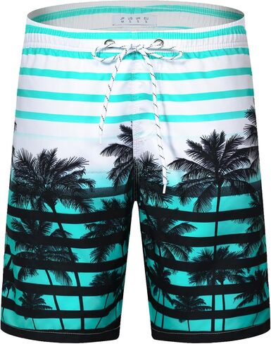 APTRO Men's Swim Trunks Long Palm Board Shorts Beach Swimwear #D1701 Green M in Kuwait