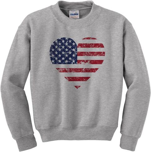 USA Heart Flag Kids Sweatshirt Youth in Saudi Arabia
