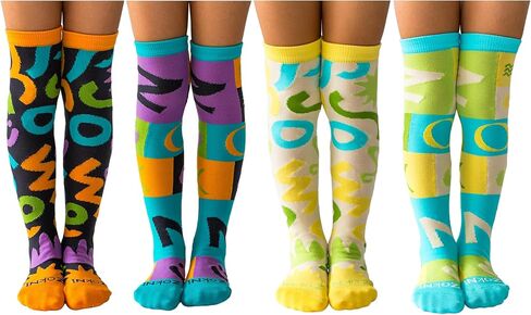 Funny Crazy Socks for Men, Women & Kids – Colorful Over the Calf Styles – 2 Fun Designs – Reinforced Toe – Silly Novelty in Saudi Arabia