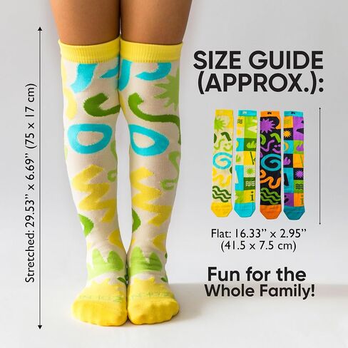 Funny Crazy Socks for Men, Women & Kids – Colorful Over the Calf Styles – 2 Fun Designs – Reinforced Toe – Silly Novelty in Saudi Arabia
