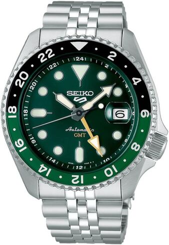 Seiko SSK035 5 Sports Automatic Silver-Tone with Green Dial GMT Series Watch in Saudi Arabia