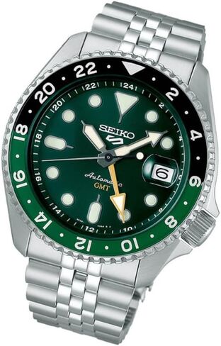 Seiko SSK035 5 Sports Automatic Silver-Tone with Green Dial GMT Series Watch in Saudi Arabia