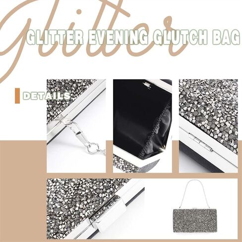 ELABEST Glitter Evening Clutch Bag Rhinestone Handbag Crossbody Purse Wedding Party Bag for Women and Girls (Double sided red crystal) in Saudi Arabia
