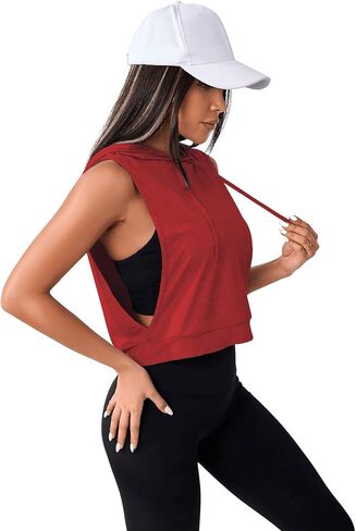 SweatyRocks Women's Sleeveless Workout Top Gym Activewear Crop Tank Top Open Side Shirt for Athletic Exercise Dusty Pink Small in Saudi Arabia