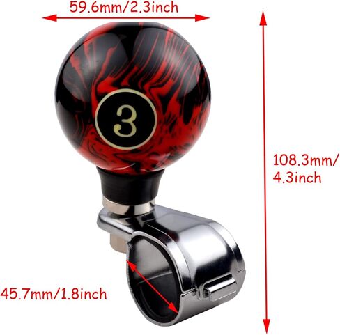 Lunsom Steering Wheel Power Handle, Car Turning Helper Suicide Knobs Steering Wheel Spinner Knob Fit for Vehicle Truck SUV,No.8 in Saudi Arabia