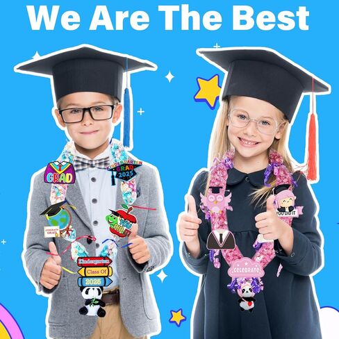 Candy Leis للتخرج 2024، 12 قطعة من أنابيب Candy Lei مقاس 2.8 × 51 بوصة مجموعة أدوات صنع حلوى التخرج مع شريطين ملونين شبكة حلوى Lei لهدايا حفلات التخرج في رياض الأطفال in Kuwait