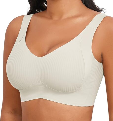 Plus Size Bras for Women No Underwire Full Coverage Everyday Bras Comfortable Wireless Padded Bras in Saudi Arabia
