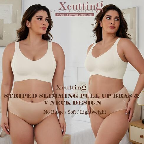 Plus Size Bras for Women No Underwire Full Coverage Everyday Bras Comfortable Wireless Padded Bras in Saudi Arabia