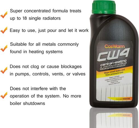CW4 CENCERT CENCERT HEAD SEANER - لما يصل إلى 18 مشعة واحدة - SEAL SEAL & STOP - SEALANT المبرد والمرجلات - يتوقف عن التسربات الطفيفة والبكاء ، ويصلح فقدان الضغط في التسخين الهيدروني in Saudi Arabia