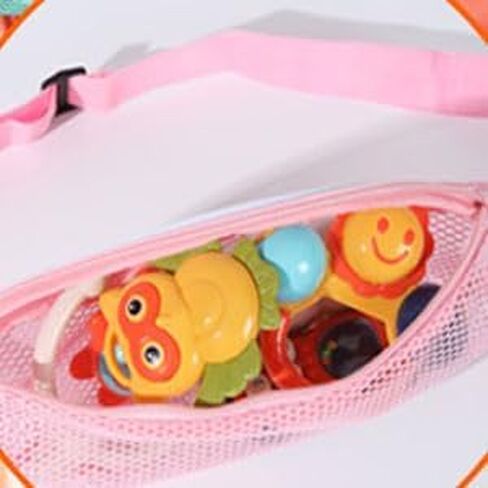 Shell Bag Mesh Beach Bag for Holding Shells Beach Toys Sand Toys Swimming Accessories for Boys and Girls 2 Piece (Pink&Green) in Saudi Arabia
