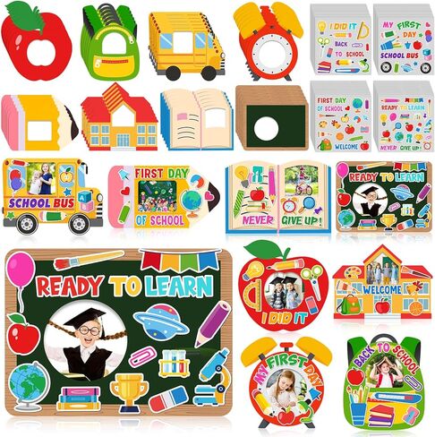Beeveer 96 Pcs Father's Day Picture Frame Crafts for Kids Father's Day Gifts for Dad DIY Photo Frame Crafts Kits with Stickers for Classroom Home School Kindergarten Party Decorations in Saudi Arabia