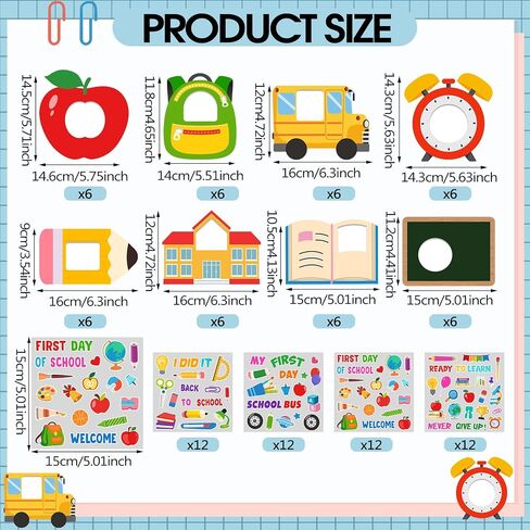 Beeveer 96 Pcs Father's Day Picture Frame Crafts for Kids Father's Day Gifts for Dad DIY Photo Frame Crafts Kits with Stickers for Classroom Home School Kindergarten Party Decorations in Saudi Arabia