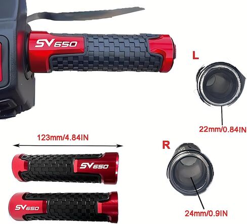 7/8" 22mm CNC Anti-Slip Grips Fit for Suzuki SV650/SV650S/SV650X 1999-2025 | 3-Color Options (Black/Blue/Red) in Saudi Arabia