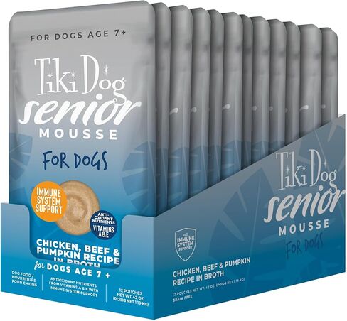 تيكي دوج طعام موس كبير للكلاب الرطبة، وصفة الدجاج ولحم الضأن واليقطين، 3.5 أونصة. الحقيبة (12 عدد) in Kuwait