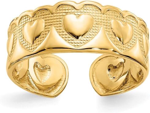 Solid 14k Yellow Gold Heart Toe Ring (6mm) in Saudi Arabia