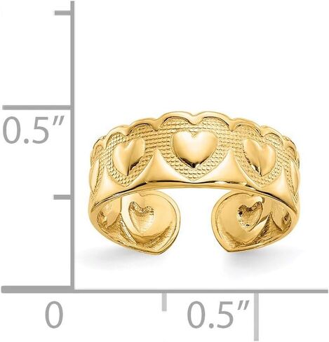 Solid 14k Yellow Gold Heart Toe Ring (6mm) in Saudi Arabia