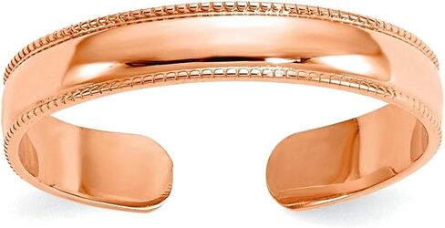 Jewelryweb 14K Rose Gold Mill Grain Tee Ring Ring Ring Ring For Women in Saudi Arabia