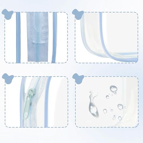 coshaysoo حقيبة ماكياج واضحة preppy واقية من الشمس الحقيبة للماء الشاطئ حمام السباحة السفر الأشياء الصيف الاشياء السفر مستحضرات التجميل الملحقات للنساء في سن المراهقة فتاة هدية مع لطيف الشنيل رسالة التصحيح الوردي الشمس in Kuwait