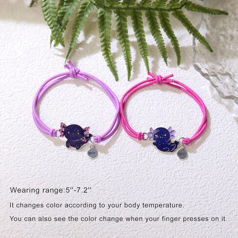 Axolotl/Sea Turtle/Mermaid BFF Bracelets for 2, Animal Friendship Bracelet, Mood Change Colour, Best Friend Mermaid Turtle Axolotl Gifts in Kuwait