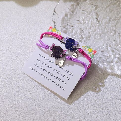 Axolotl/Sea Turtle/Mermaid BFF Bracelets for 2, Animal Friendship Bracelet, Mood Change Colour, Best Friend Mermaid Turtle Axolotl Gifts in Kuwait