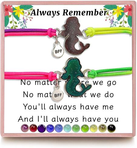 Axolotl/Sea Turtle/Mermaid BFF Bracelets for 2, Animal Friendship Bracelet, Mood Change Colour, Best Friend Mermaid Turtle Axolotl Gifts in Kuwait