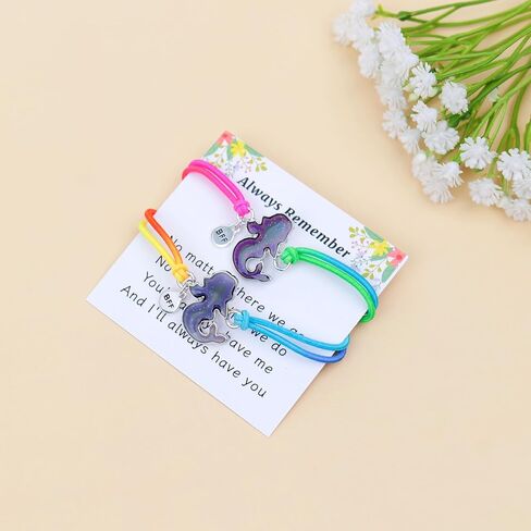 Axolotl/Sea Turtle/Mermaid BFF Bracelets for 2, Animal Friendship Bracelet, Mood Change Colour, Best Friend Mermaid Turtle Axolotl Gifts in Kuwait
