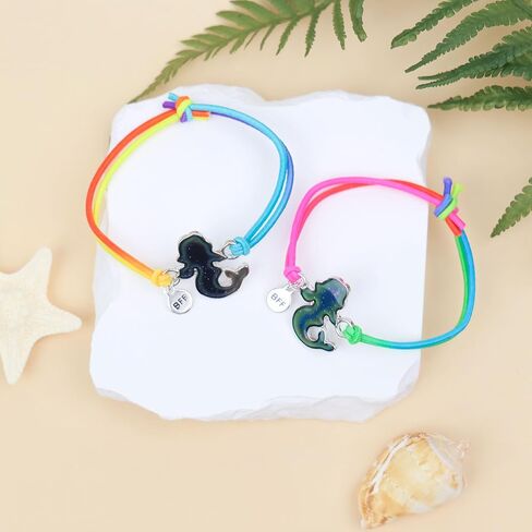 Axolotl/Sea Turtle/Mermaid BFF Bracelets for 2, Animal Friendship Bracelet, Mood Change Colour, Best Friend Mermaid Turtle Axolotl Gifts in Kuwait