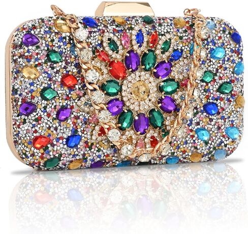 Women Evening Bag Gold Glitter Pleated Clutch Purses for Women Gold Clutch with Rhinestone Ring for Wedding, Party, Prom in Saudi Arabia