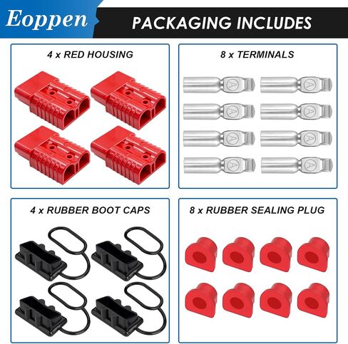 4Pcs 175Amp Battery Quick Connect/Disconnect, 2-4 Gauge Wire Harness Plug Kit 12V-36V Battery Cable Connector for RV Winch Trailer in Saudi Arabia